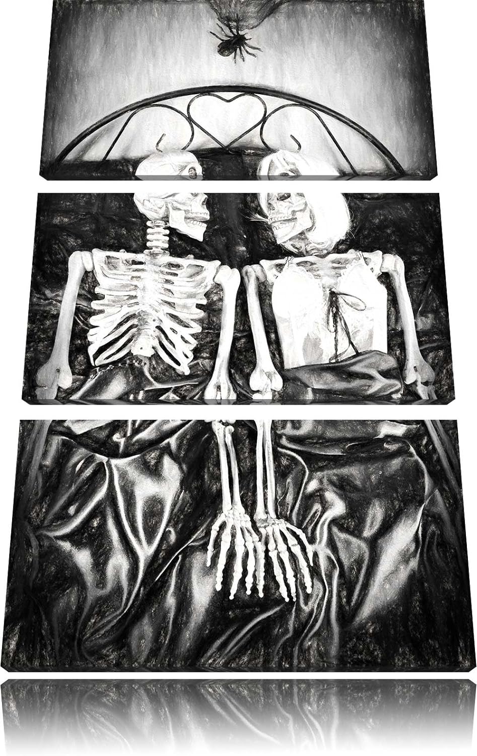 Pixxprint Horror Paar als Leinwandbild/Grösse: 3 Teilig (120x80) cm/Wandbild/Kunstdruck/fertig bespa