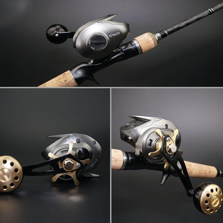 Big Game Baitcasting Rollen 15 kg Max Drag Low Profile Baitcaster Angelrolle Links, Links