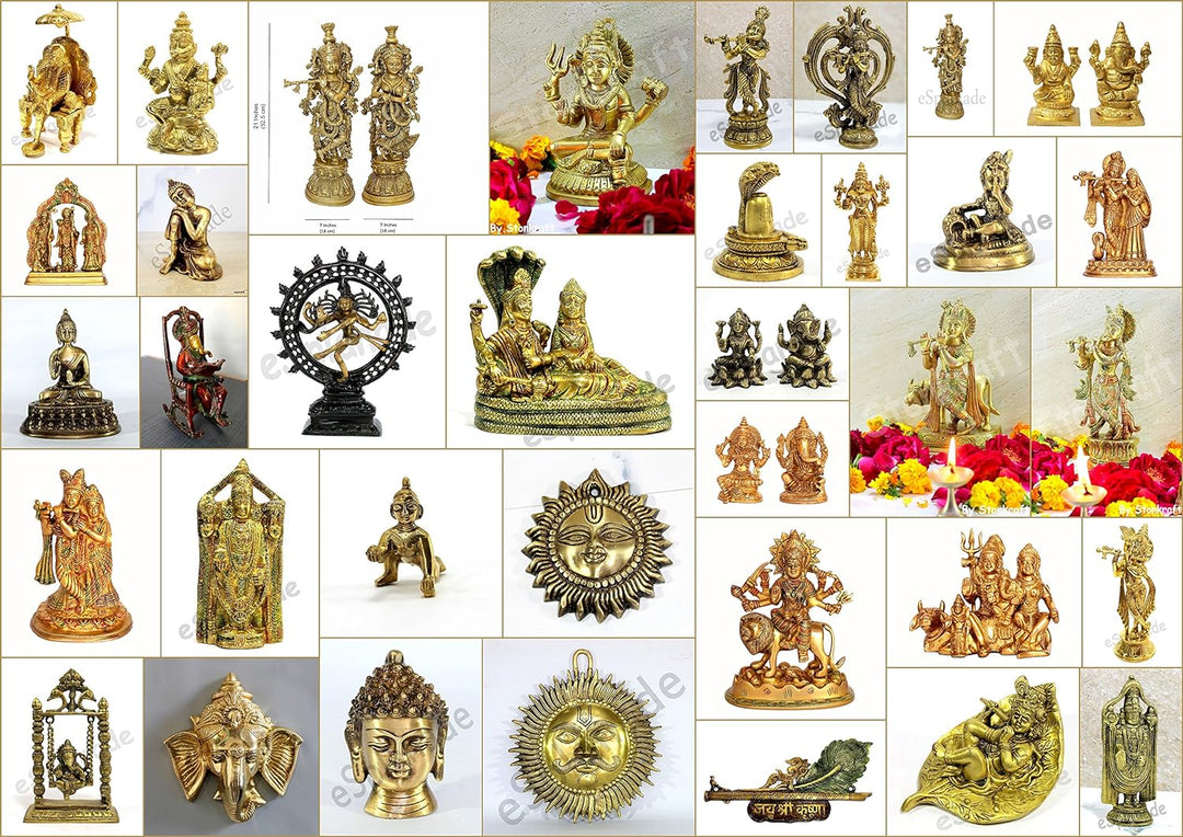 eSplanade - Brass Sun Wall Decor - Beautiful Sun (Surya) Face Murti Idol Statue Sculpture Wall Hangi