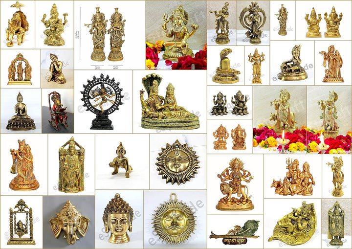 eSplanade - Brass Sun Wall Decor - Beautiful Sun (Surya) Face Murti Idol Statue Sculpture Wall Hangi