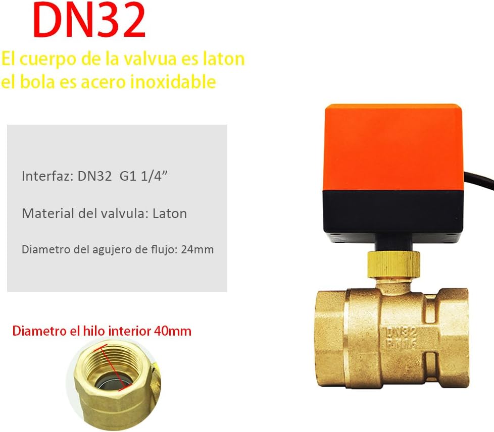 AC220V AC24V DC12V 2-Wege-Motorventil - 2-Wege-Motorkugelventil DN15 DN20 DN25 DN32 DN40 DN50. DC12V