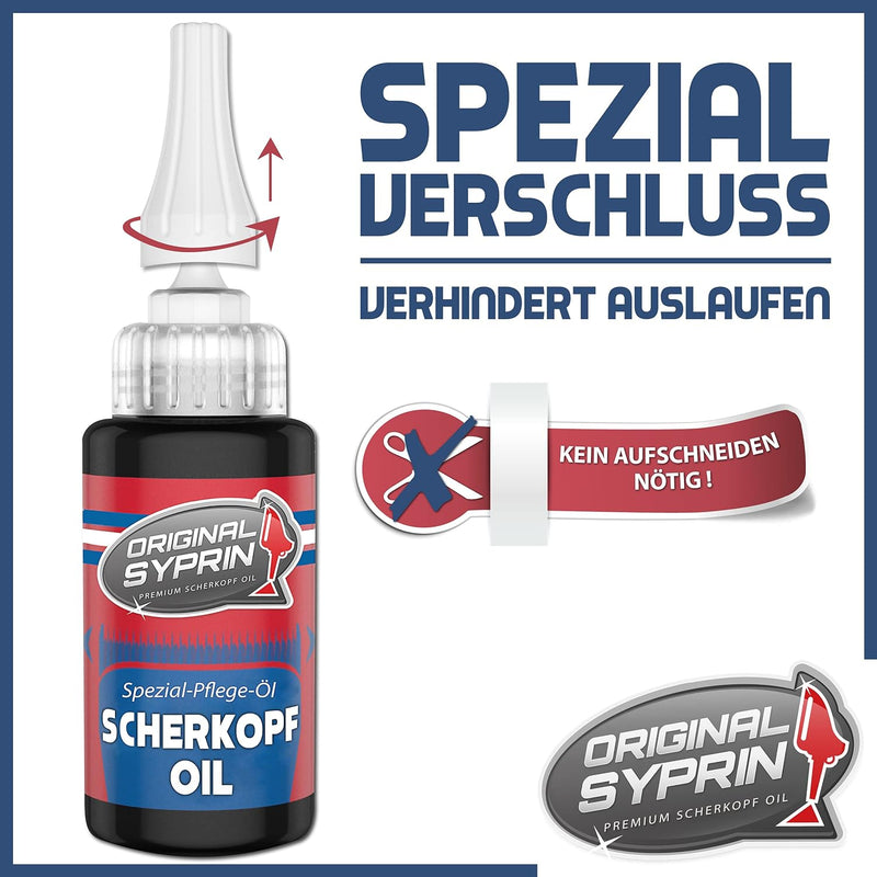 Original Syprin Scherkopf Öl für Haarschneidemaschinen Haarschneider Rasierer Trimmer I Scherkopföl