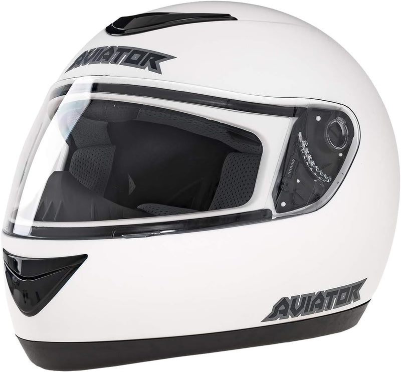 Integralhelm Mit Sonnenblende Weiss Matt Helm Motorradhelm Quad Klapphelm Schutz L - 59-60 cm, L - 5
