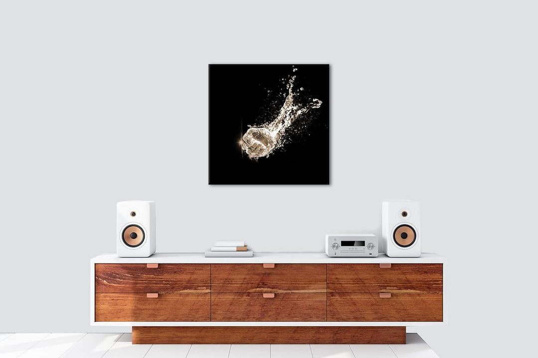 deyoli Faust aus Wasser Format: 70x70 Effekt: Sepia als Leinwandbild, Motiv fertig gerahmt auf Echth