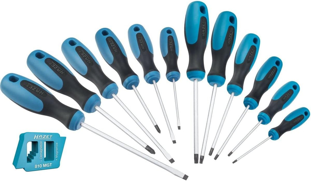 HAZET Schraubendreher Schlitz Kreuzschlitz Innen-Torx Set 0.5x3-1.2x6.5 13-tlg