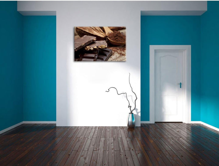 Pixxprint Leckere Schokolade, Format: 100x70 auf Leinwand 1 Stück (1er Pack), 1 Stück (1er Pack)
