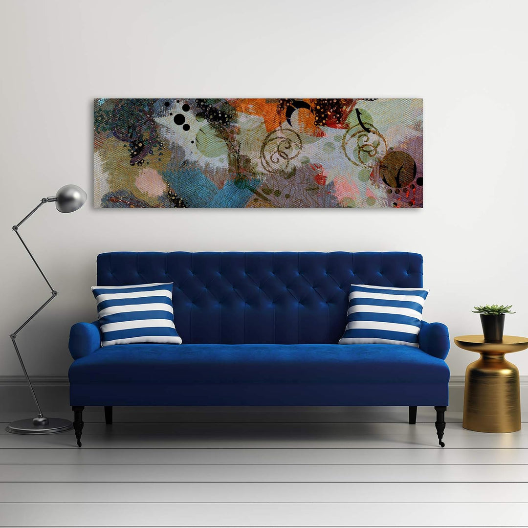 Wanddeko Stilvoll motiv Kunst modern Bilder Muster mehrfarbig 140x45 cm Deco panel 140x45 cm A, Deco