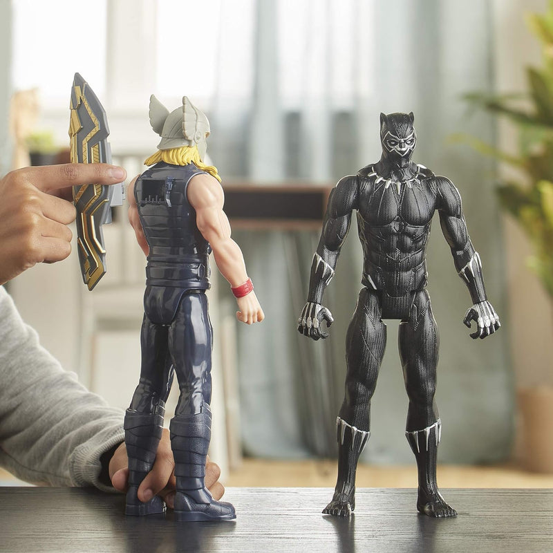 Hasbro E7388 Marvel Avengers Titan Hero Serie Blast Gear Deluxe Black Panther Figur, 30 cm gross, in