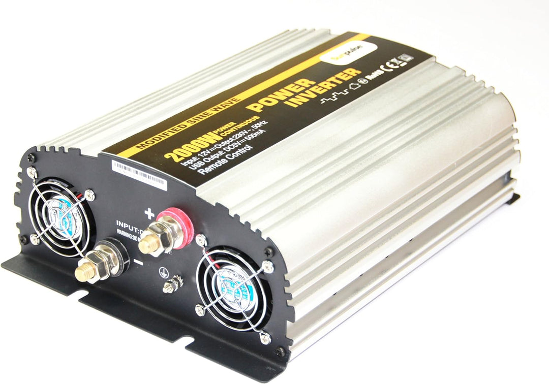 Spannungswandler NS 12V 2000 Watt Inverter Wechselrichter incl. 4,5 m Fernbedienung
