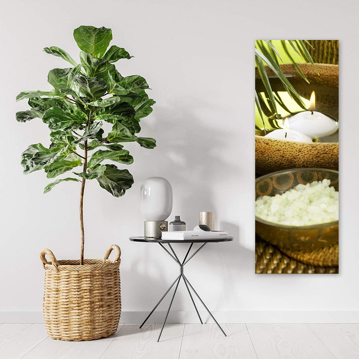 Feeby Deco Panel Zen Bild Kunstdruck modern Spa Grün 30x90 cm Deko Paneel 30x90 cm Grün_A, Deko Pane