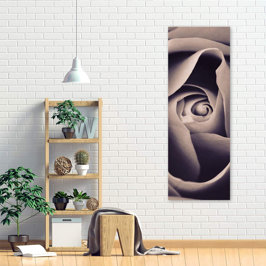 Leinwandbild XXL Rose Wandbild Kunst Natur Beige 60x150 cm Leinwandbild 60x150 cm Beige_a, Leinwandb