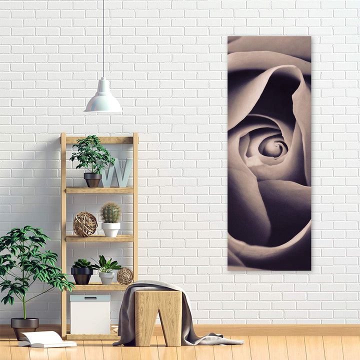 Leinwandbild XXL Rose Wandbild Kunst Natur Beige 60x150 cm Leinwandbild 60x150 cm Beige_a, Leinwandb