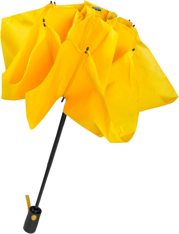 iX-brella Reverse umgekehrt öffnender Fiberglas-Taschenschirm mit farbigen Speichen - gelb, Gelb
