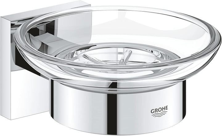 GROHE Start Cube - Seifenschale mit Halter (verdeckte Befestigung, Material: Glas/ Metall), chrom, 4