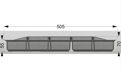 Generic Lana Solution Besteckeinsatz für 60er Schublade, 462 mm x 512 mm, anthrazit Anthrazit 505 mm