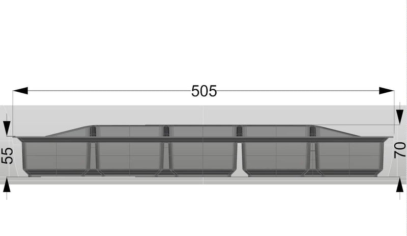 Generic Lana Solution Besteckeinsatz für 60er Schublade, 462 x 512 mm, weiss Weiss 505 mm x 462 mm (