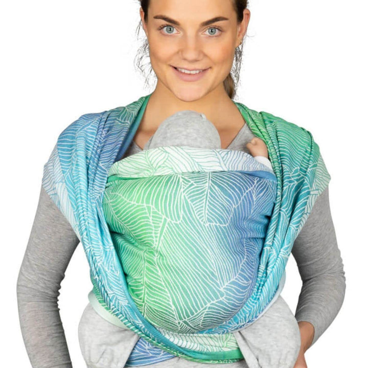 Hoppediz Baby-Tragetuch ab Geburt, Neugeboren bis Kleinkind, 100% kbA-Baumwolle (Bio), Grenada creme