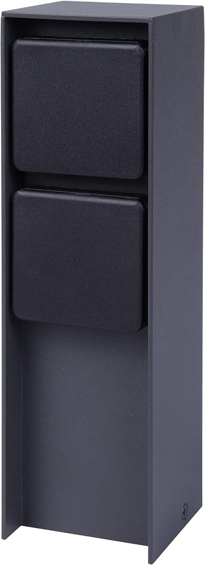 Bold 19523 Abano Aussen-Steckdose-Garten (Steckdosen-Säule) mit 2-Fach Stecker in Anthrazit (IP44 Ou