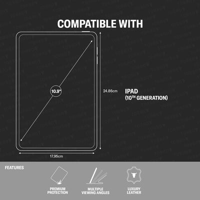 TORRO Lederhülle kompatibel mit iPad 10.9" 10. Generation - Echtes Leder iPad 10. Generation (2022)