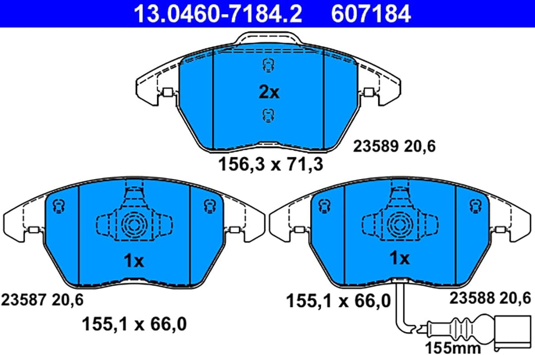 ATE Original Bremsbeläge - Belagsatz - für Scheibenbremse - 13.0460-7184.2 - ECE-R90 Strassenzulassu