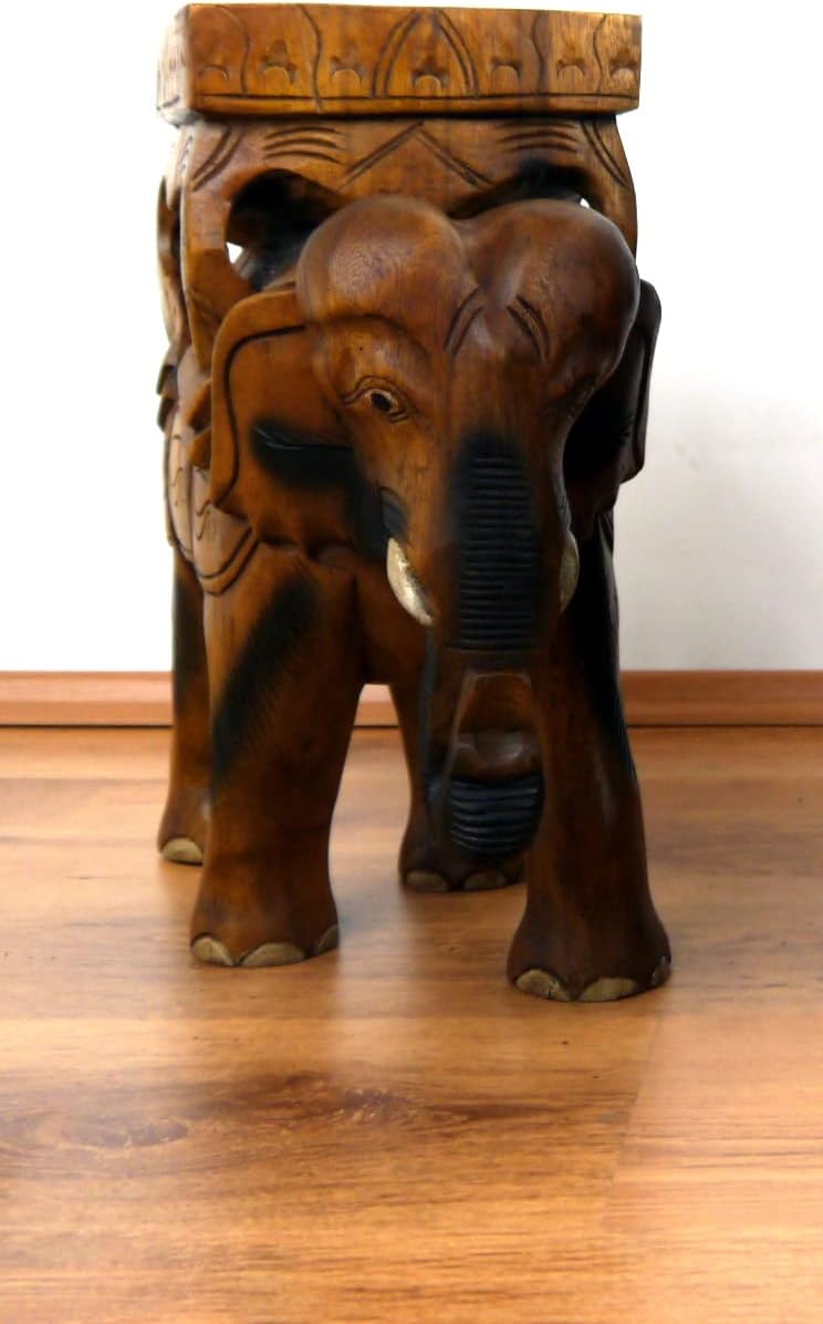 livasia Holzelefantenhocker/Elefantenpodest, Höhe: 42cm, Hocker aus Holz, Holzelefanten, Asiatischer
