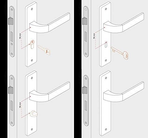 naka24 BB PZ WC VIVA Langschild Drückergarnitur Türbeschlag Türgriff Klinke Satin Nickel (Blindschil
