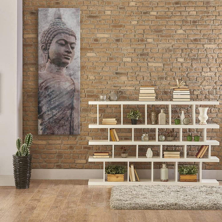 Feeby Bilder Buddha 30x90 cm 1 Teilig Wohnzimmer Schlafzimmer Büro Flur Küche Wandbilder Leinwandbil