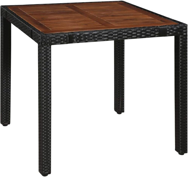 Tidyard Garten-Essgruppe 5-TLG. inkl 1 Vintage-Esstisch + 4 Stühle, aus Polyrattan und Massives Akaz