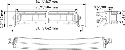 HELLA LED Scheinwerfer Black Magic Slim Curved Lightbar 32" - ECE Zulassung - 12/24V - 5410lm schlan