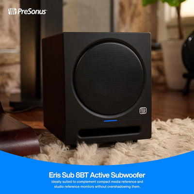PreSonus Eris Sub 8BT – Aktiver 8" Studio-Subwoofer mit Bluetooth für Multimedia, Gaming und Musikpr