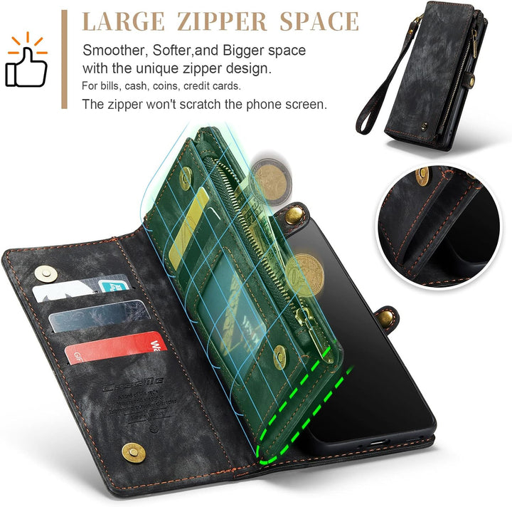 UFinetech 2-in-1 Samsung Galaxy S21 Ultra Hülle Tasche TPU Leder Handy Flip Magnetische mit Ständer