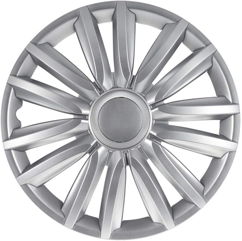 AUTO-STYLE Satz Radzierblenden Intenso Pro 13-Zoll Silber + Chrom Ringe 13-inch Silber + Chrom Ringe