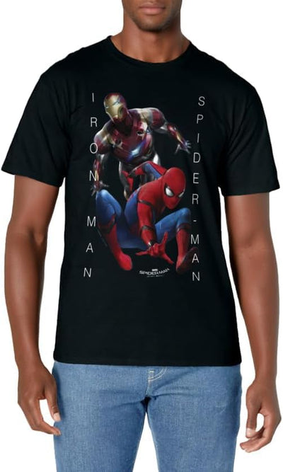 Womens Marvel Spider-Man Homecoming Iron Man The Dream Team T-Shirt Medium Black