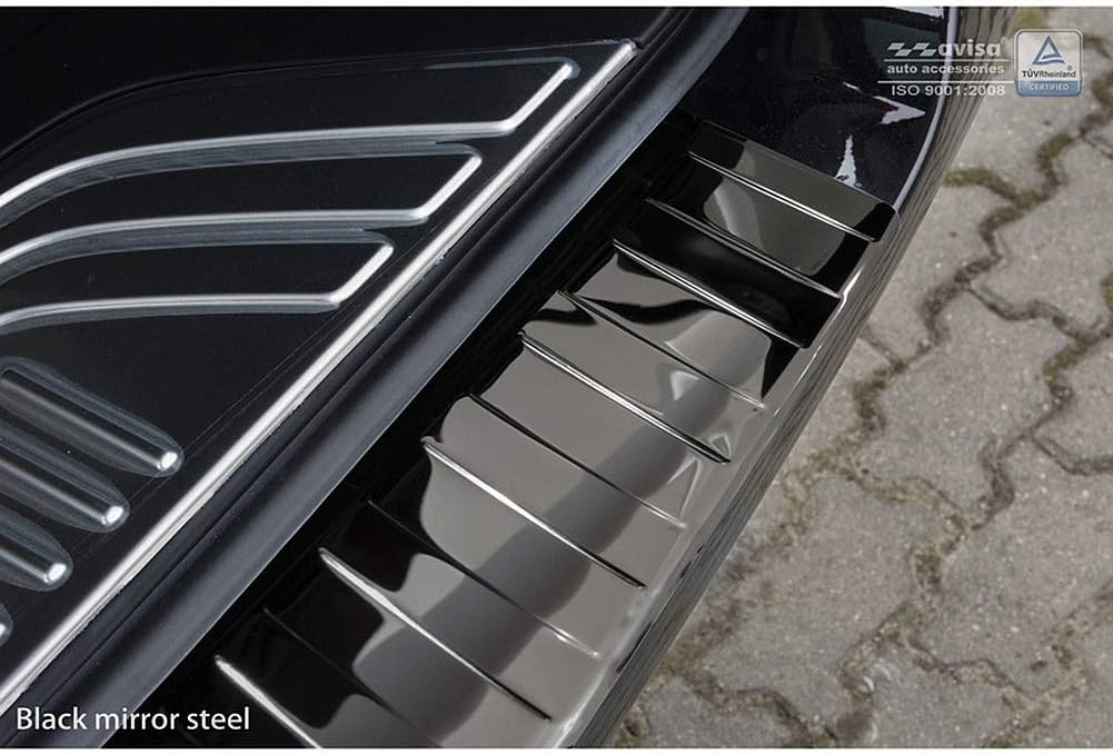 Spiegelschwarz Edelstahl Heckstossstangenschutz kompatibel mit Mercedes Vito / V-Klasse 2014-2019 &