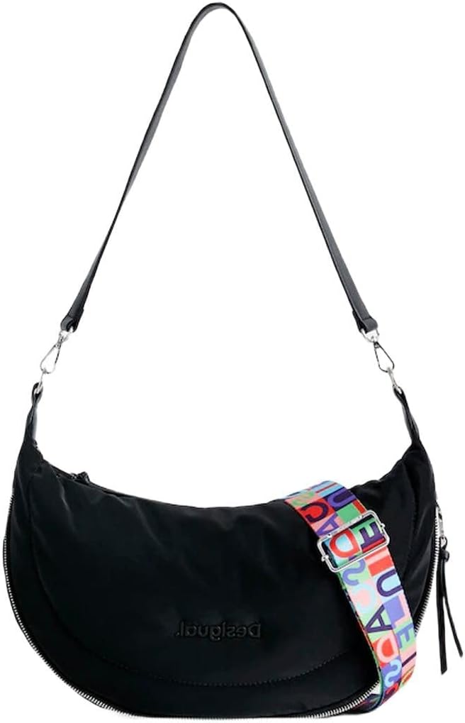 Desigual Womens BOLS_Happy Bag Kuwait Umhängetasche, Black