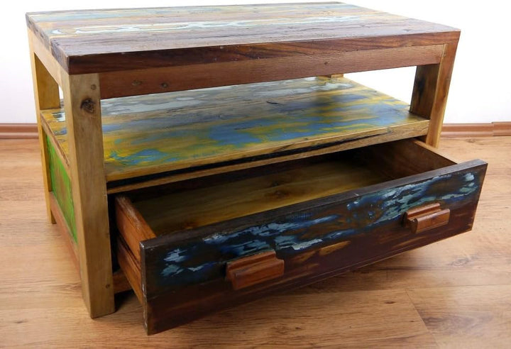 livasia Java Sideboard aus Teakholz | TV-Bank aus Massivholz | Phonoschrank/HiFi-Möbel der Marke Asi