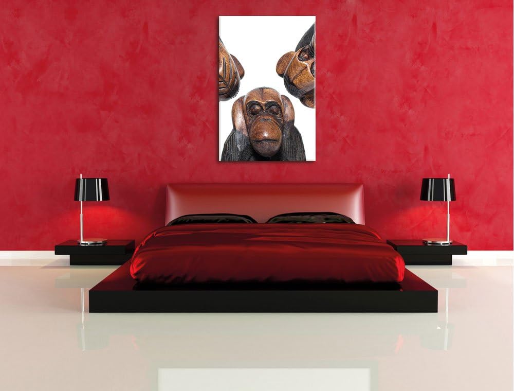 Pixxprint Nichts hören Nichts sehen Nichts Sagen Skelette, Format: 100x70 auf Leinwand, 100x70