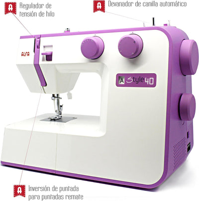 Maquina Coser Alfa Style40 Lila