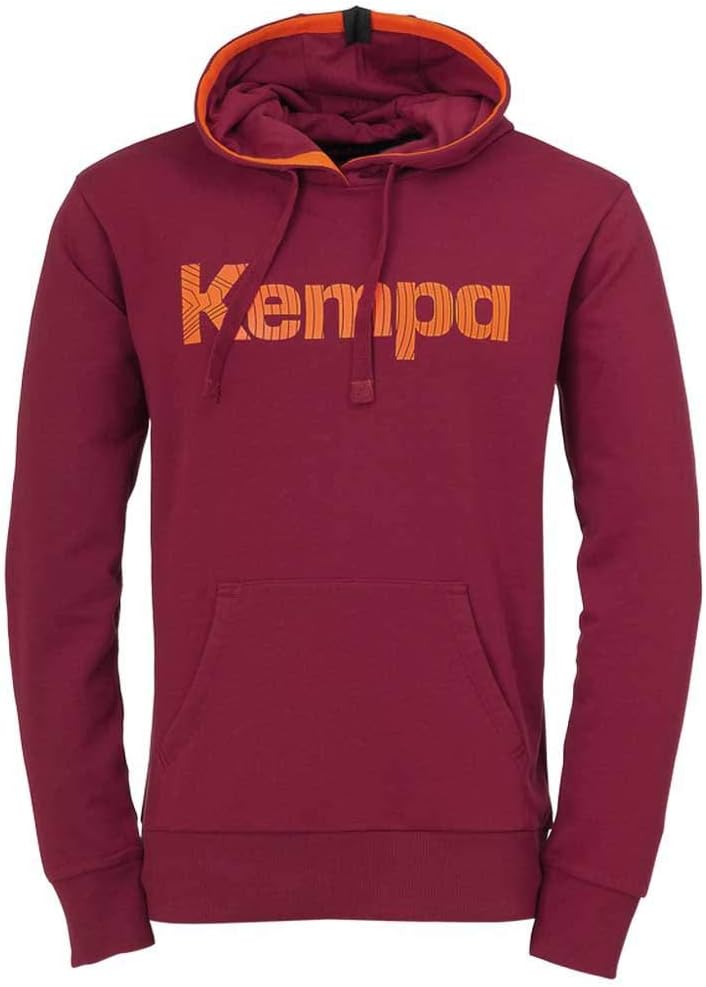 Kempa Herren Graphic Hoodie Sweatshirt, deep rot, M