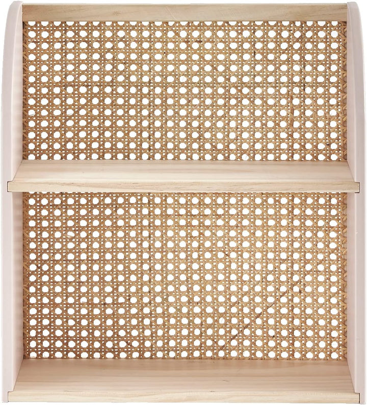 Vertbaudet Kinderzimmer Wandregal mit Rattan „Poesie“ rosa ONE Size Einheitsgrösse Rosa, Einheitsgrö