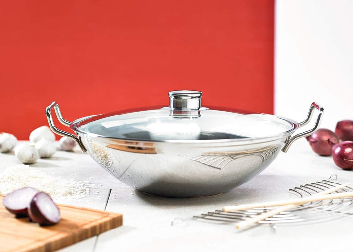 Schulte-Ufer 6659-36 i Wok BO-lang, inkl. Zubehör, 36 cm, Edelstahl