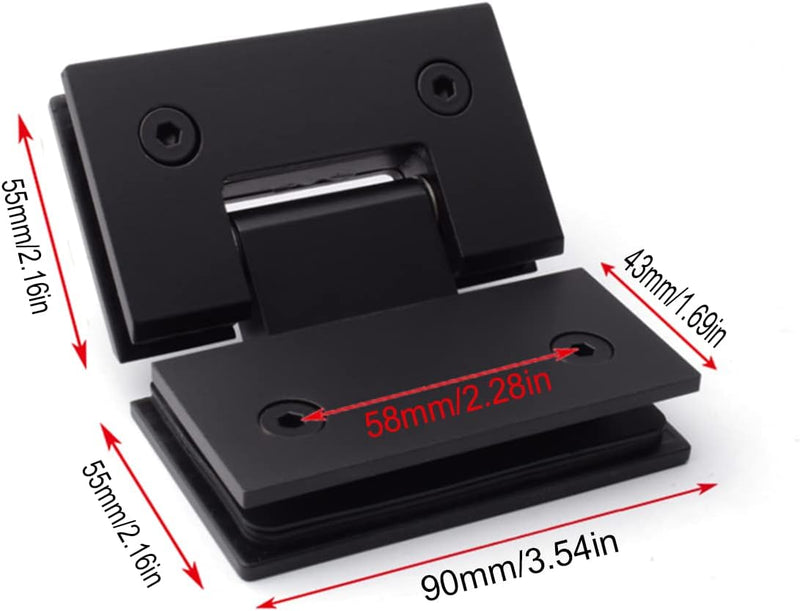 Glasduschtürscharniere, 135 Grad Heavy Duty rahmenlose Glastürscharniere Ersatzteile mit Befestigung