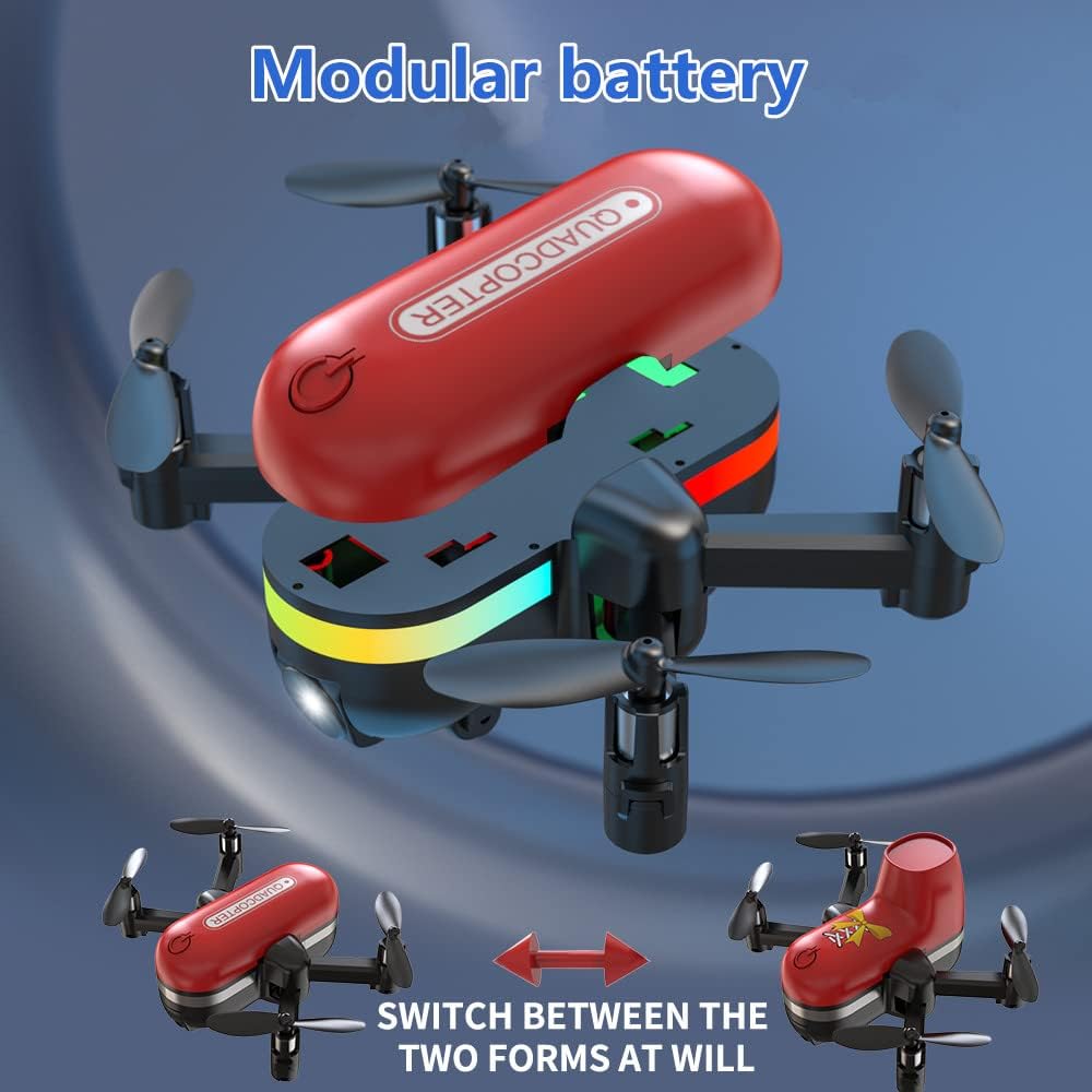 OBEST Neues Mini Drohne für Kinder Spielzeug, FernsteuerDrohne für die Landluft, RC Fliegenschuhe Qu