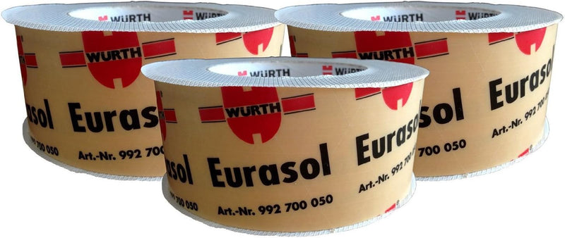 3 Rollen Würth Eurasol Befestigungsband Unterspannbahn einseitig 60mm x 25m