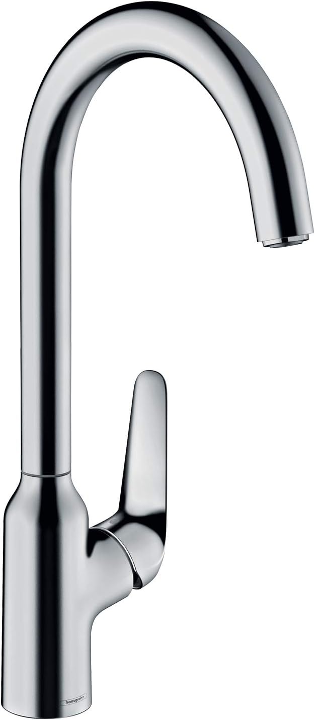 hansgrohe Küchenarmatur (Wasserhahn Küche 360° schwenkbar, hoher Komfort-Auslauf 220mm, Standardansc
