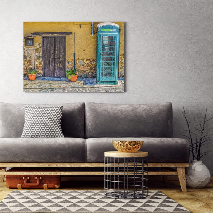 Feeby Vlies Leinwandbild XXL Strassen Türen Blumen Stadt Toskana Italien 120x80 cm Wandbild Kunst Bi