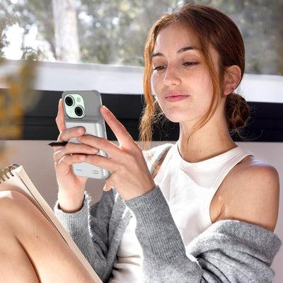 Akku Hülle für iPhone 15 Plus, 6800mAh Slim Tragbare Handyhülle Akku, wiederaufladbare Powerbank Ext