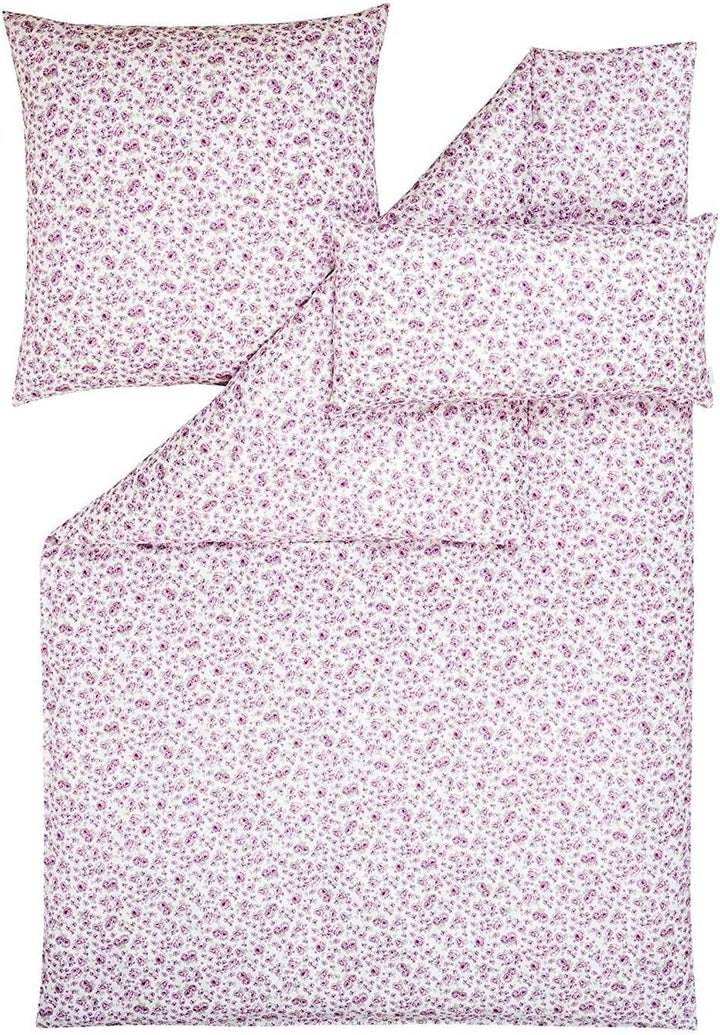 Estella Mako Satin Bettwäsche Romy Flieder 155 x 220 + 80x80 + 40/80 cm 155x220 cm + 80x80 cm, 155x2