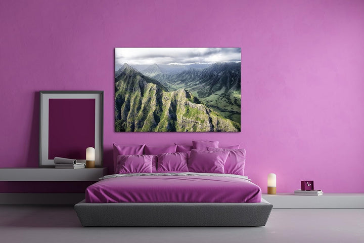 deyoli Gebirgspass in Hawaii Format: 80x60 als Leinwandbild, Motiv fertig gerahmt auf Echtholzrahmen