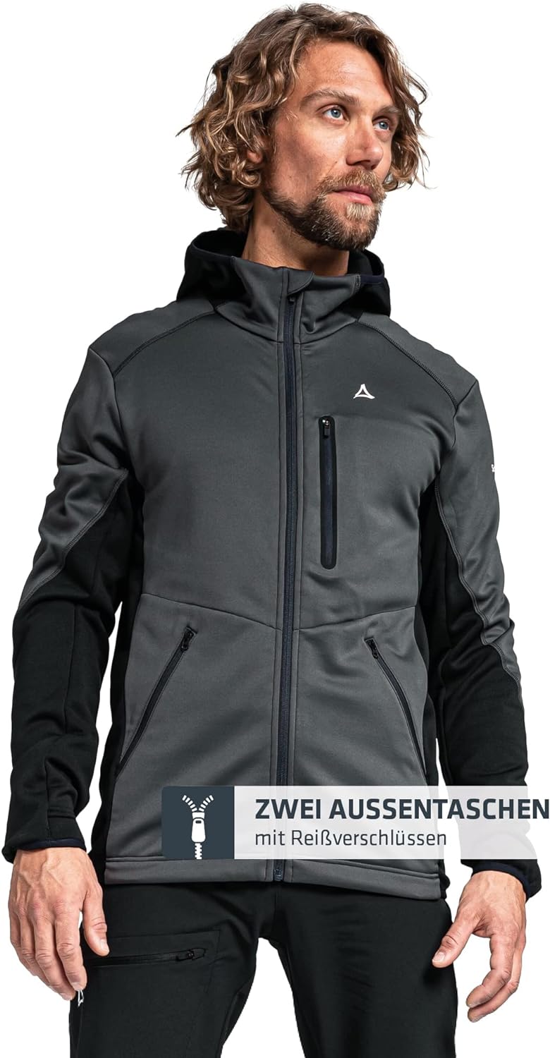 Schöffel Herren Fleece Hoody Lodron M, atmungsaktiver Fleece Pullover mit hoher Bewegungsfreiheit, f